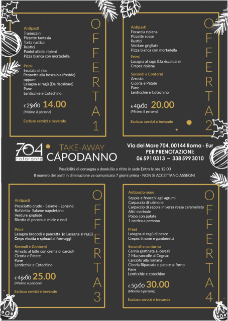 CAPODANNO TAKE AWAY: Menù Offerta 3