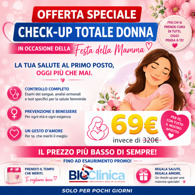 🌸 Festa della Mamma 💖 Check-Up Totale Donna a soli 69€...