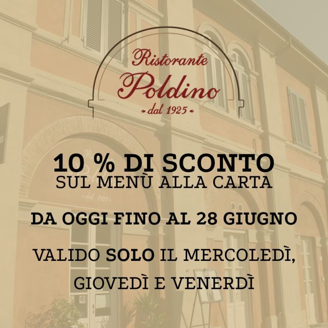 🎉 Prenota, mostra il coupon e risparmia il 10% da Poldino...